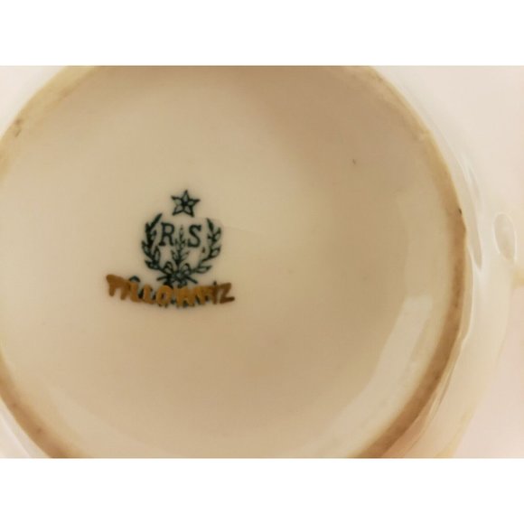 Vintage Porcelain Sugar Bowl with lid R.S. Tillowitz Earth tones flower peach - Picture 4 of 5